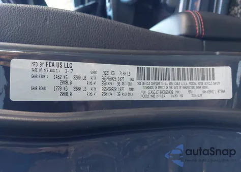 2017 Dodge Durango R/T Awd из США, поврежденный, VIN 1C4SDJCT0HC839438